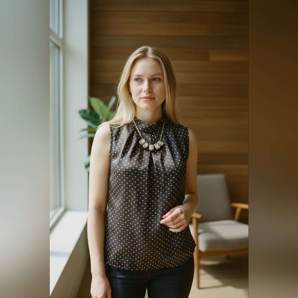 JONES NEW YORK Polka Dot Blouse